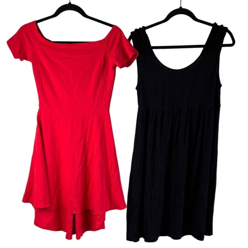 Kenneth Cole Dress Bundle Red Black S High Low Empire Waist Set Consign
